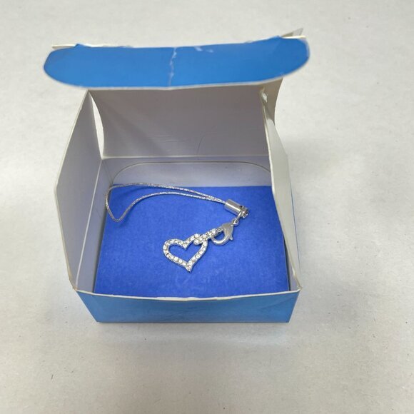 Avon Pave Heart Anywhere Charm Silver-Tone‎ Love Gift Box New - Picture 11 of 11